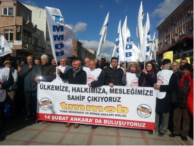 TMMOB Yürüyüşü İstanbul Kolu 10 Şubat 2015 Salı günü Edirne`den başladı.