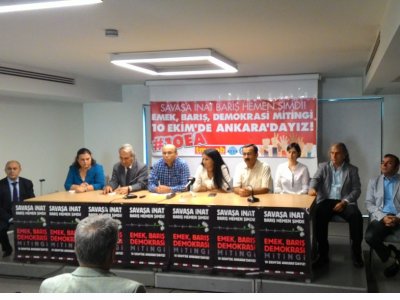 TMMOB İstanbul İKK bileşenleri emek, barış ve demokrasi mitingi basın açıklaması yapıldı