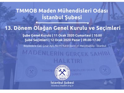 İstanbul Şube 13. Dönem Olağan Genel Kurulu ve Seçimleri