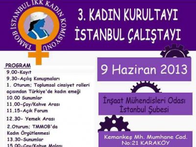 Kadın Kurultayı İstanbul Yerel Çalıştayı Ertelenmiştir.